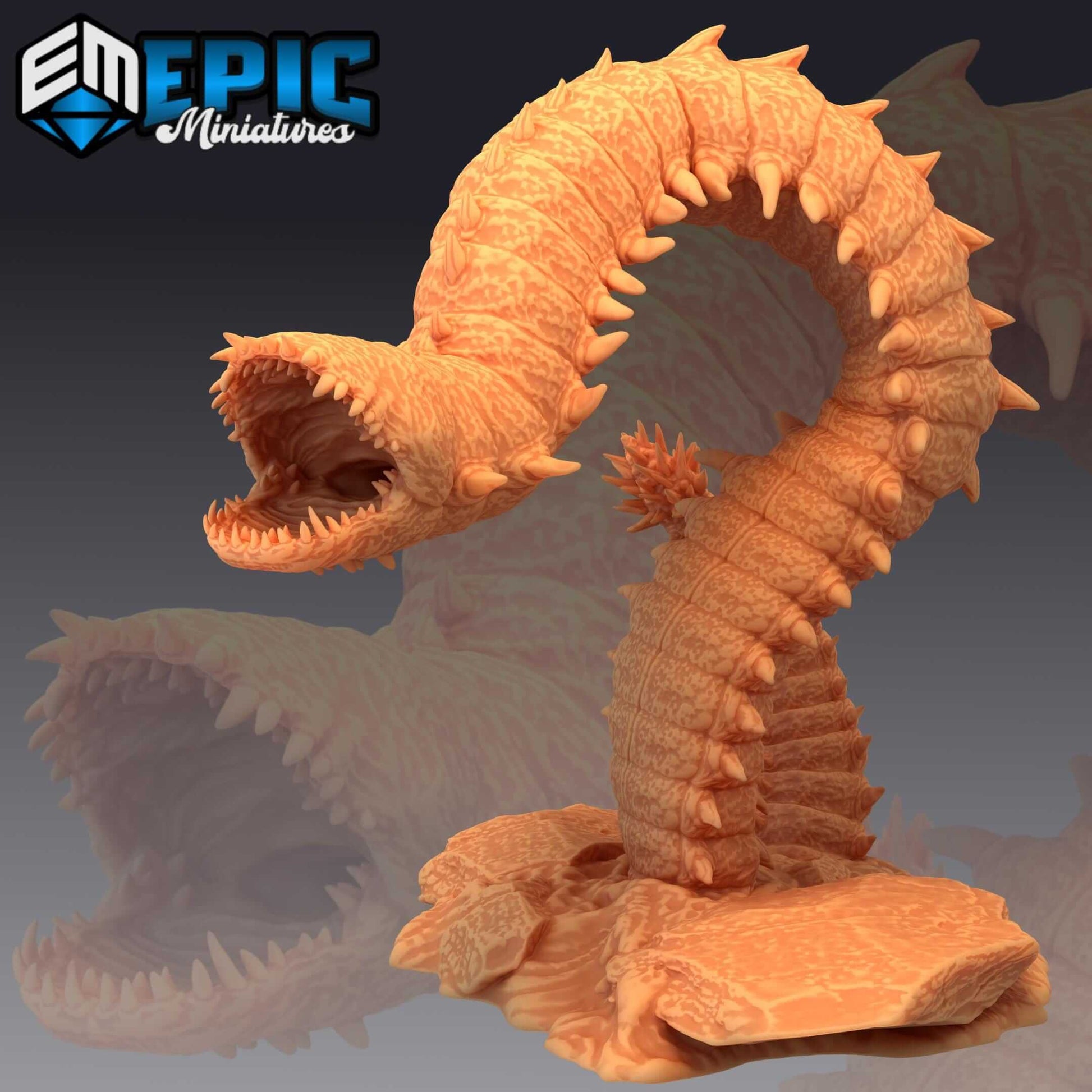 Purple Worm - Secret Minds - D&D Epic Miniatures   and Dragons