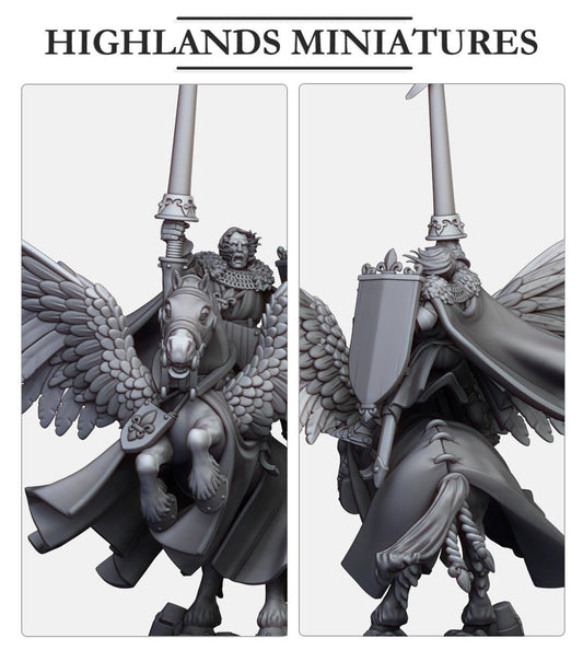 Gallia High Duke Sir Lancelot on Pegasus - Highlands Miniatures