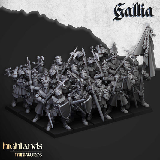 Gallia Knights on Foot - Highlands Miniatures - Breton Proxies