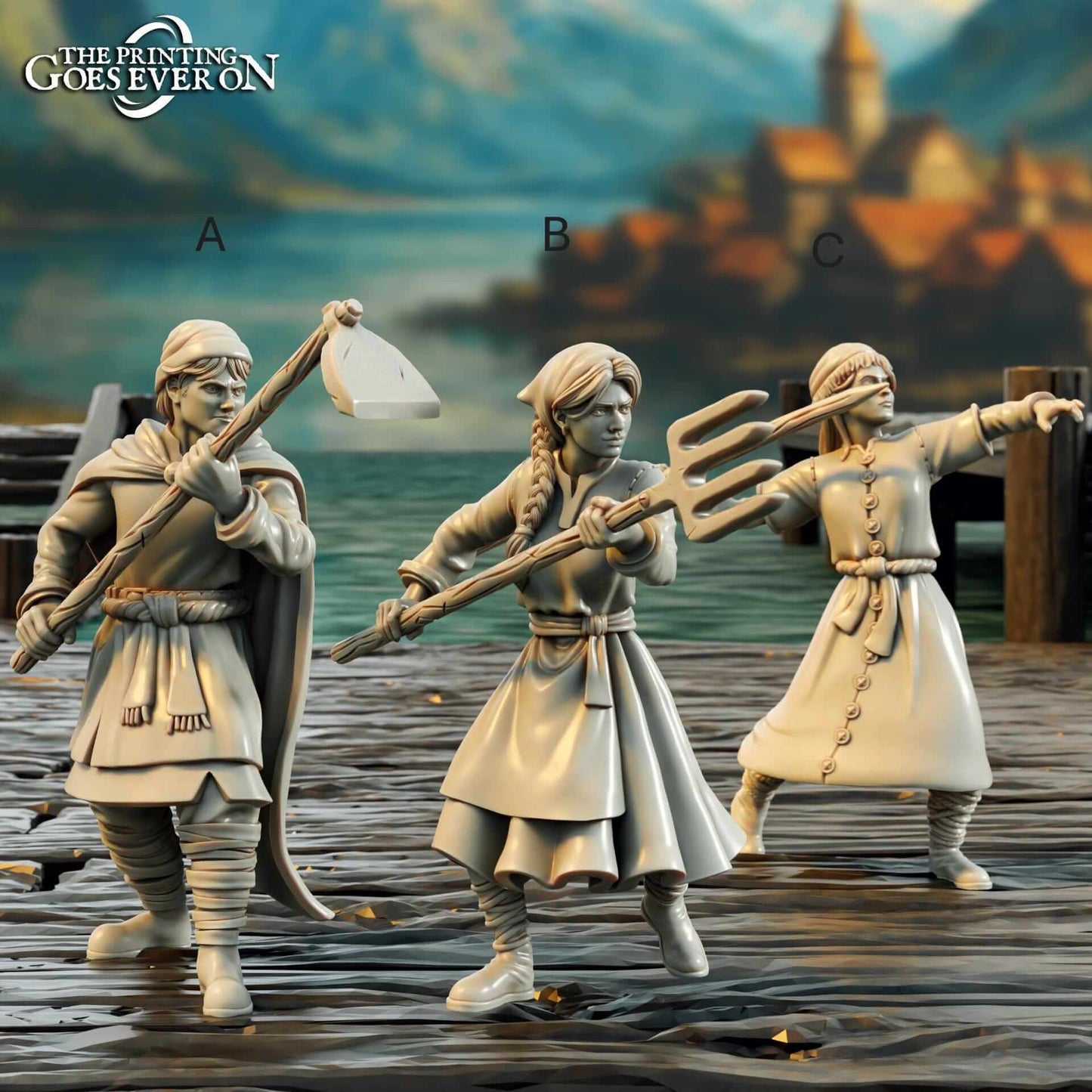 Driftport Townsfolk Militia Spearmen - Driftport Town - Episode V - The Printing Goes Ever On