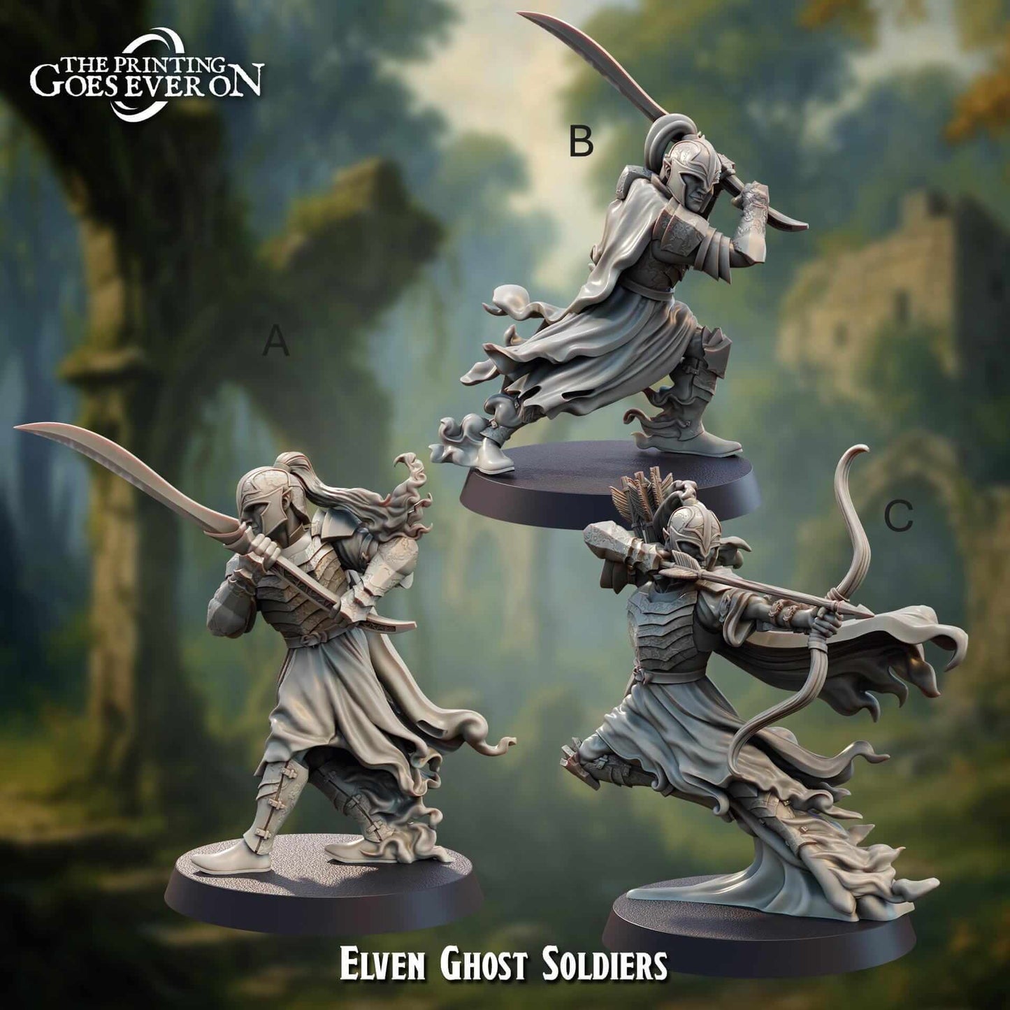 Elven Ghost Soldiers - Dead Elves & Prism Spells - The Printing Goes Ever On
