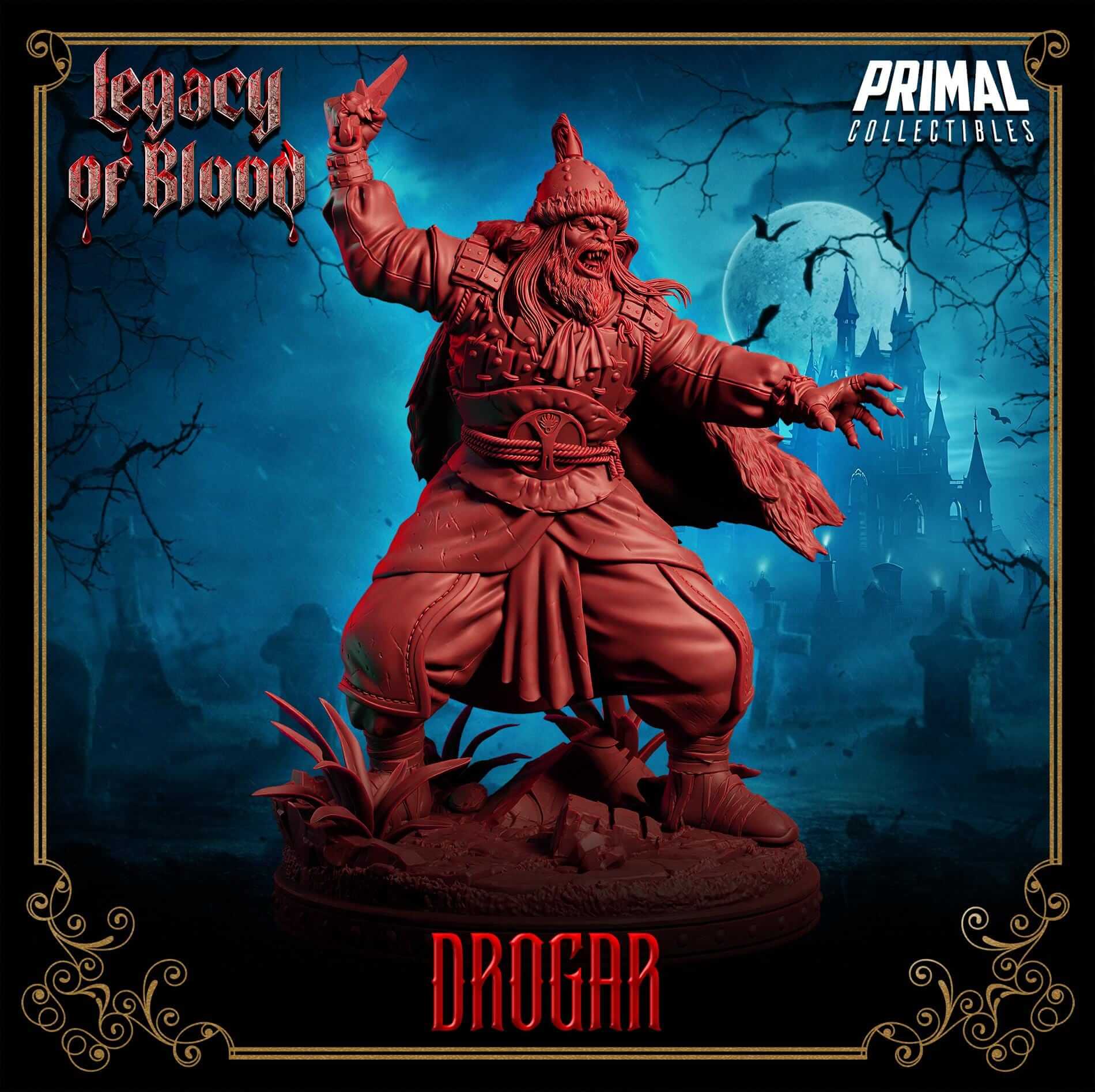 Drogar Barbarian Vampire - Legacy of Blood 3D Printed Resin RPG/Tabletop/Boardgames Miniature Primal Collectibles