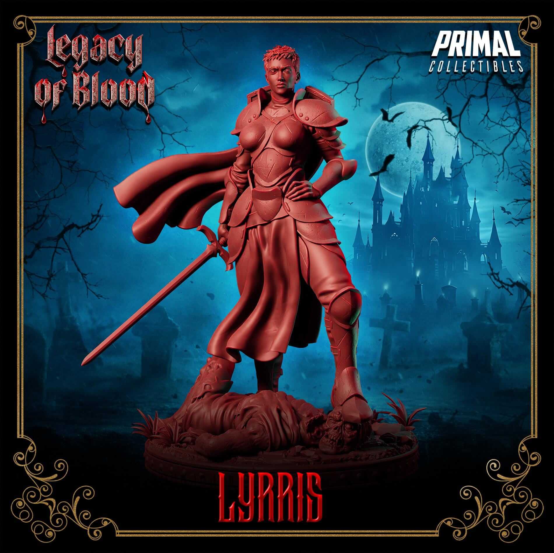 Lyrris Paladin - Legacy of Blood 3D Printed Resin RPG/Tabletop/Boardgames Miniature Primal Collectibles
