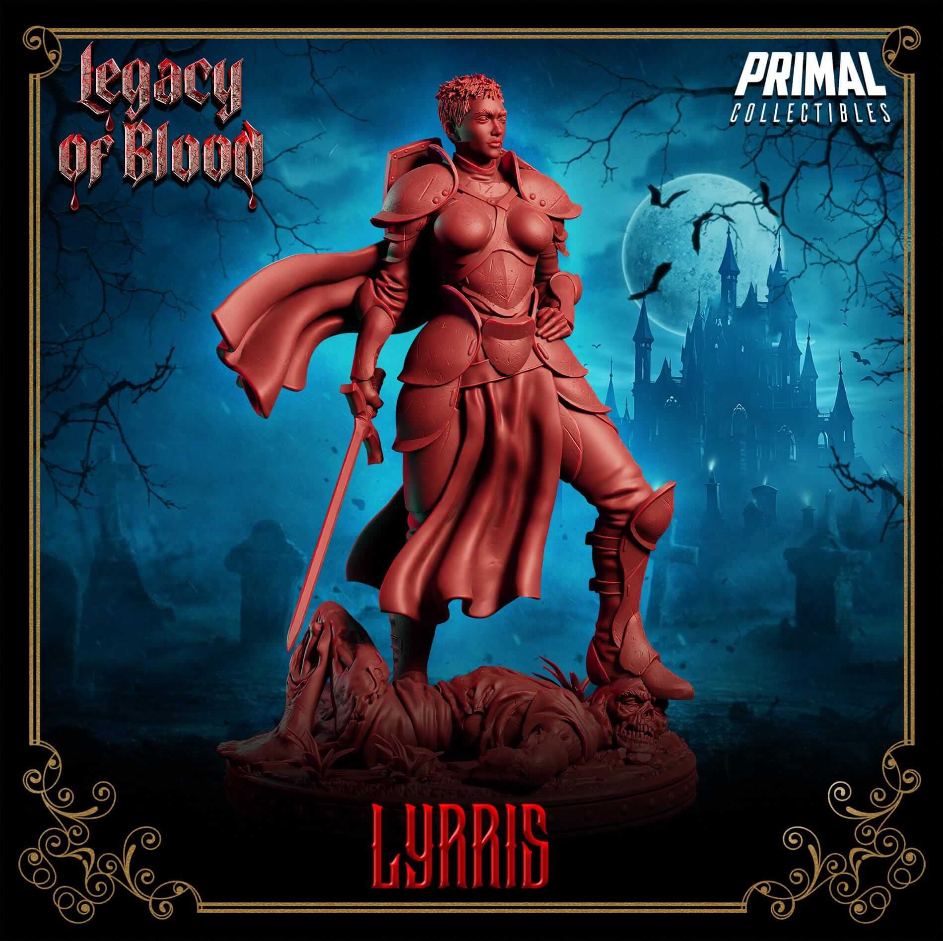Lyrris Paladin - Legacy of Blood 3D Printed Resin RPG/Tabletop/Boardgames Miniature Primal Collectibles