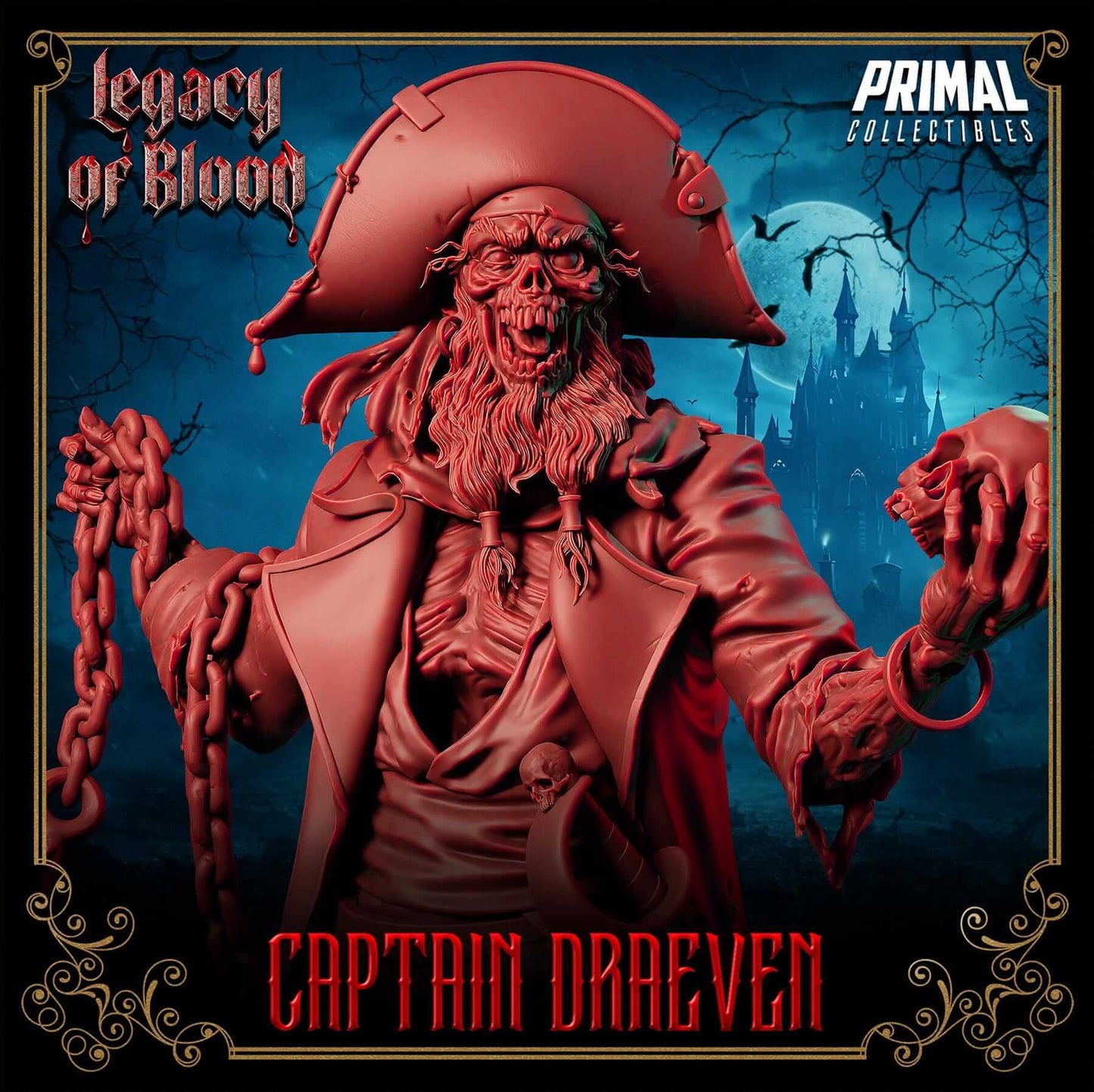 Captain Draeven - Legacy of Blood 3D Printed Resin RPG/Tabletop/Boardgames Miniature Primal Collectibles