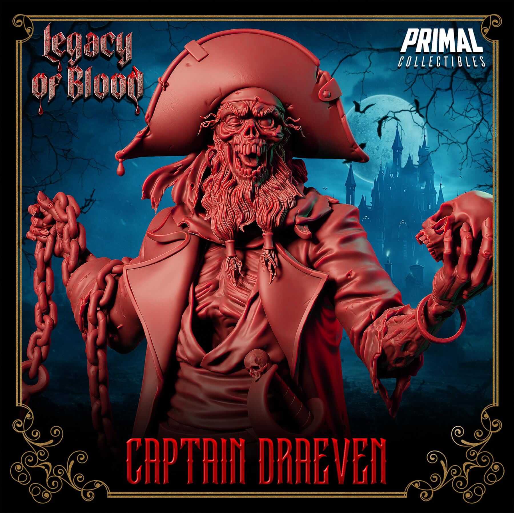 Captain Draeven - Legacy of Blood 3D Printed Resin RPG/Tabletop/Boardgames Miniature Primal Collectibles