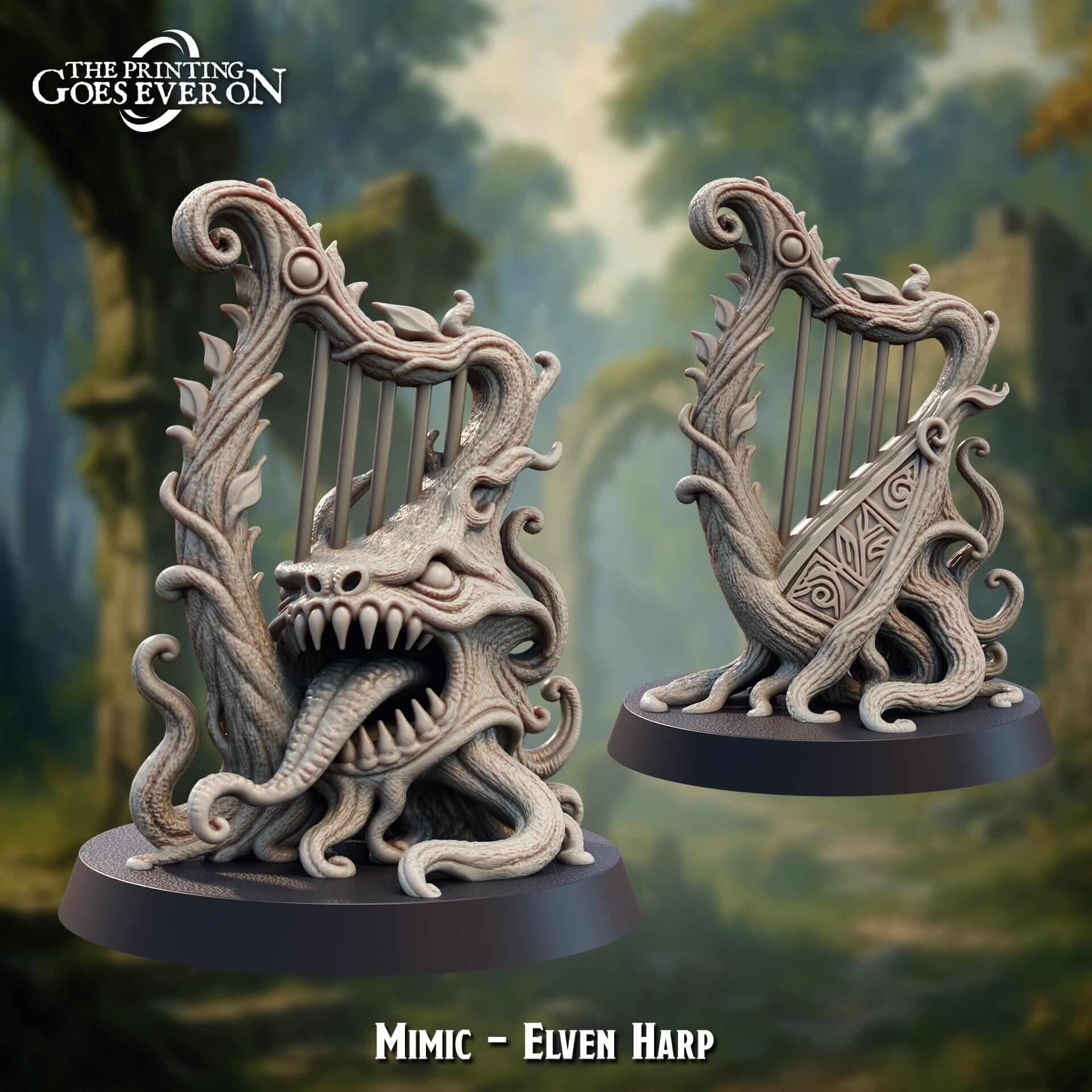 Mimic Elven Harp - Dead Elves & Prism Spells - The Printing Goes Ever On
