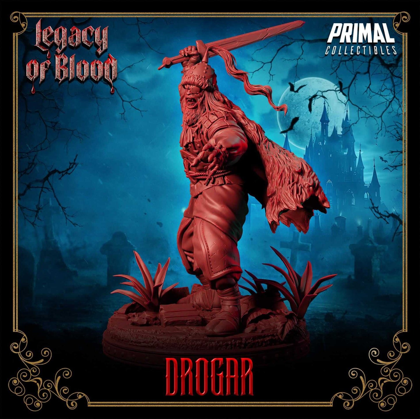 Drogar Barbarian Vampire - Legacy of Blood 3D Printed Resin RPG/Tabletop/Boardgames Miniature Primal Collectibles