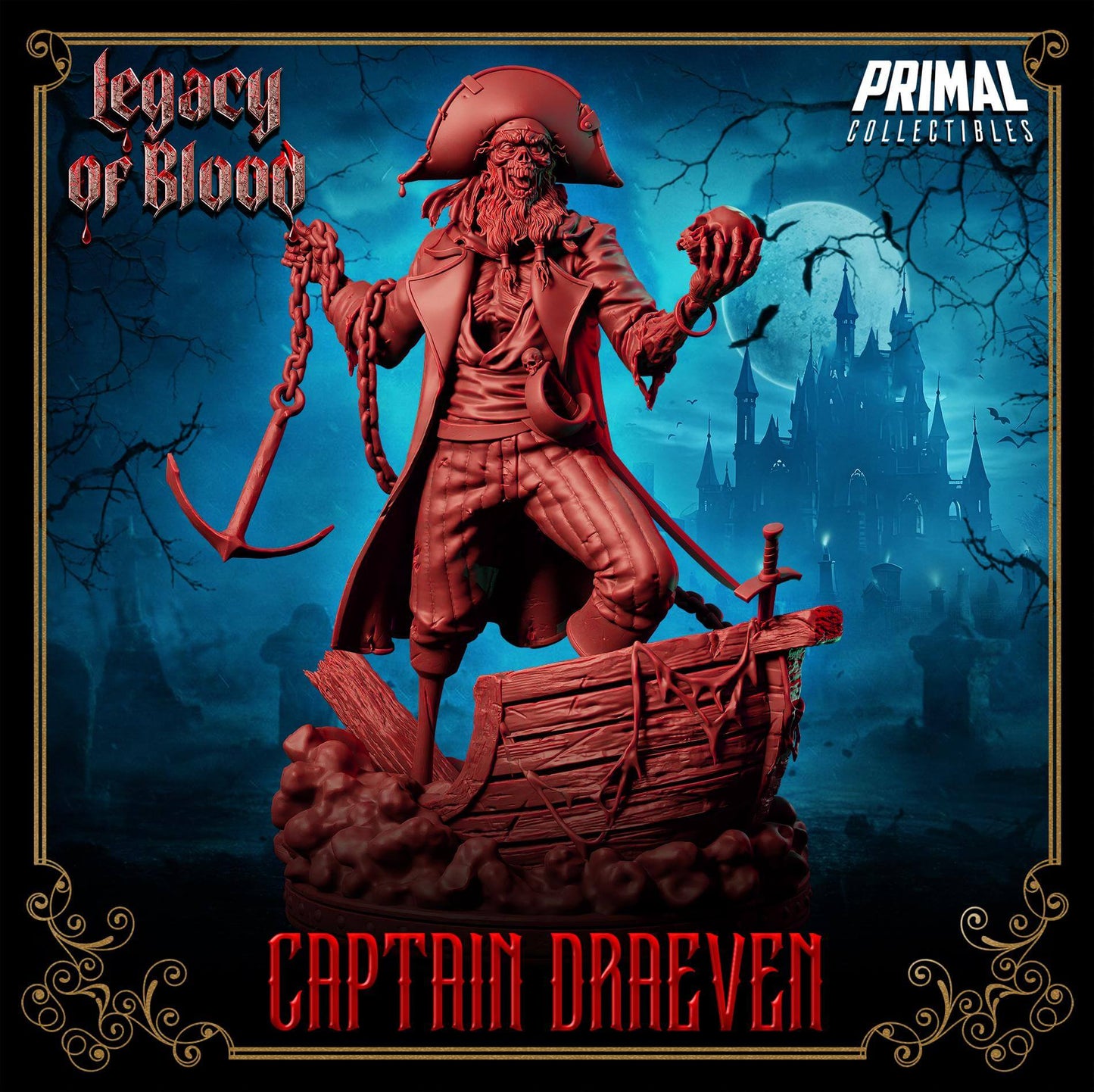 Captain Draeven - Legacy of Blood 3D Printed Resin RPG/Tabletop/Boardgames Miniature Primal Collectibles