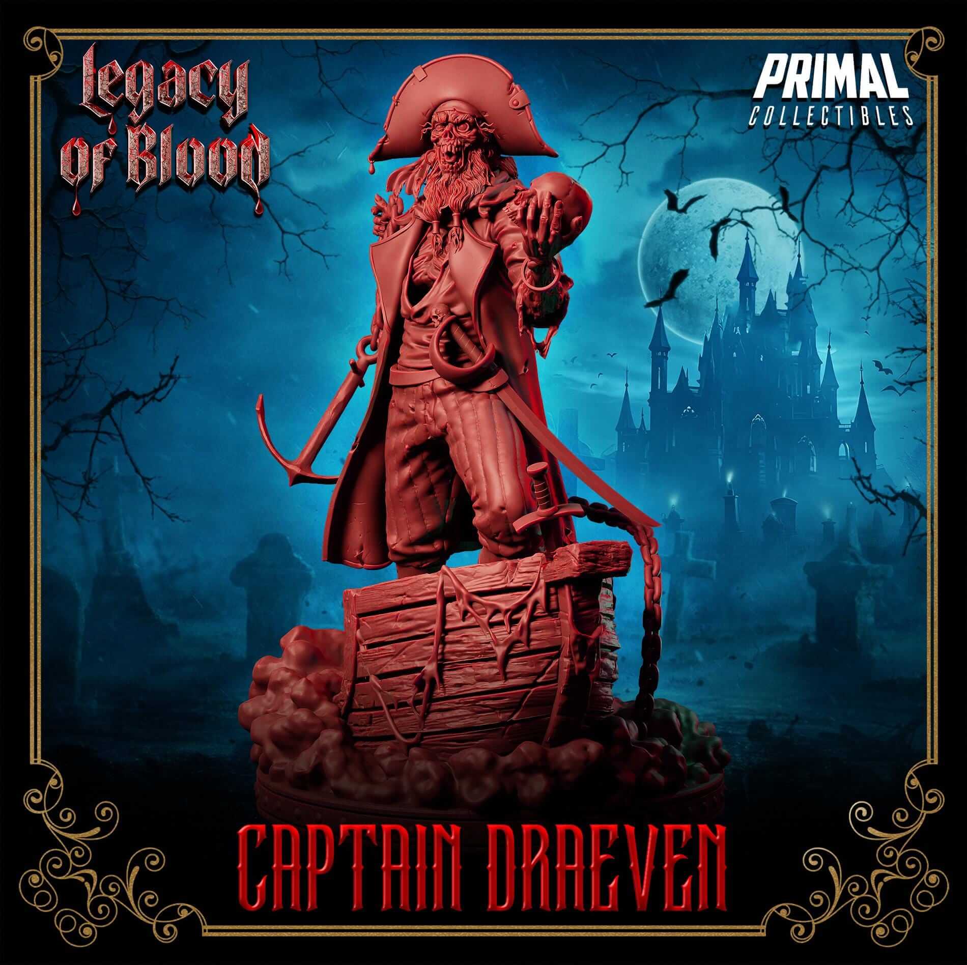 Captain Draeven - Legacy of Blood 3D Printed Resin RPG/Tabletop/Boardgames Miniature Primal Collectibles