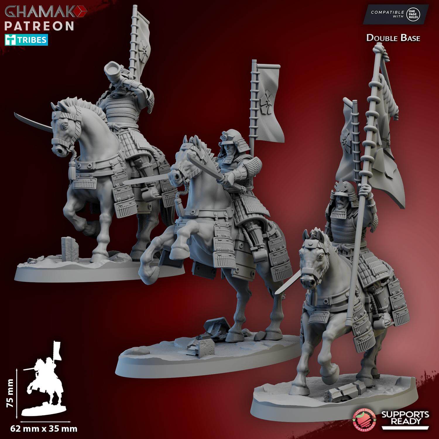 Mounted Samurai Katana & Naginata - Miniatures by Ghamak