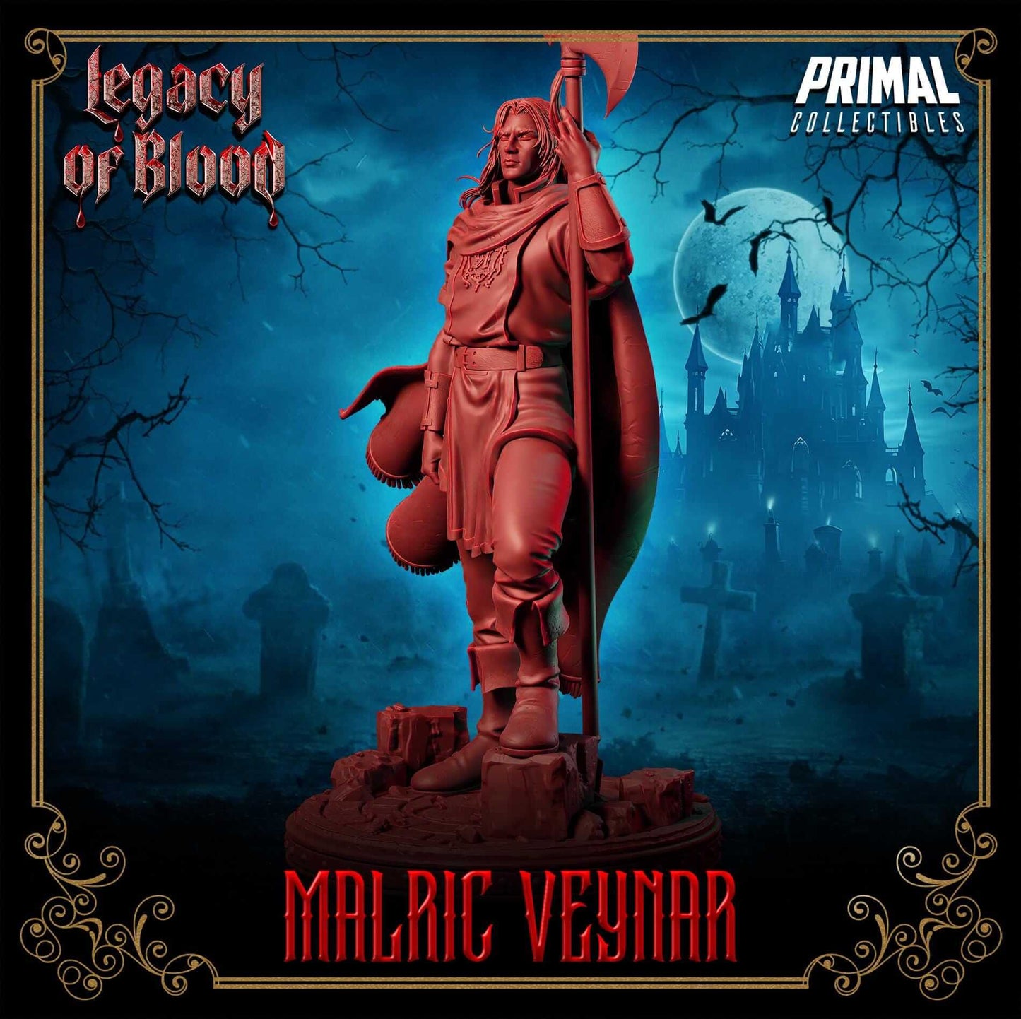 Malric Veynar Human - Legacy of Blood 3D Printed Resin RPG/Tabletop/Boardgames Miniature Primal Collectibles