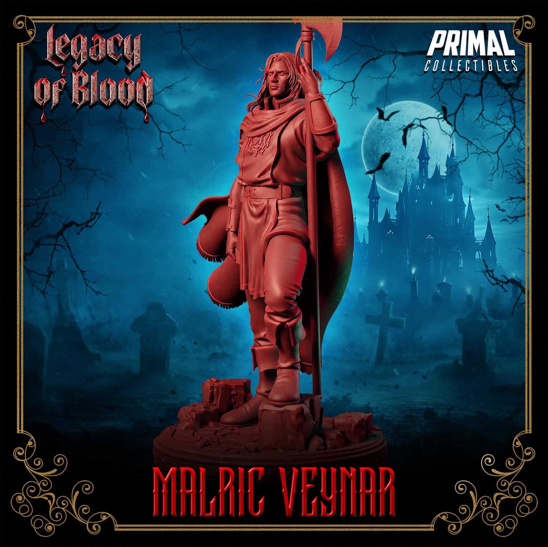 Malric Veynar Human - Legacy of Blood 3D Printed Resin RPG/Tabletop/Boardgames Miniature Primal Collectibles