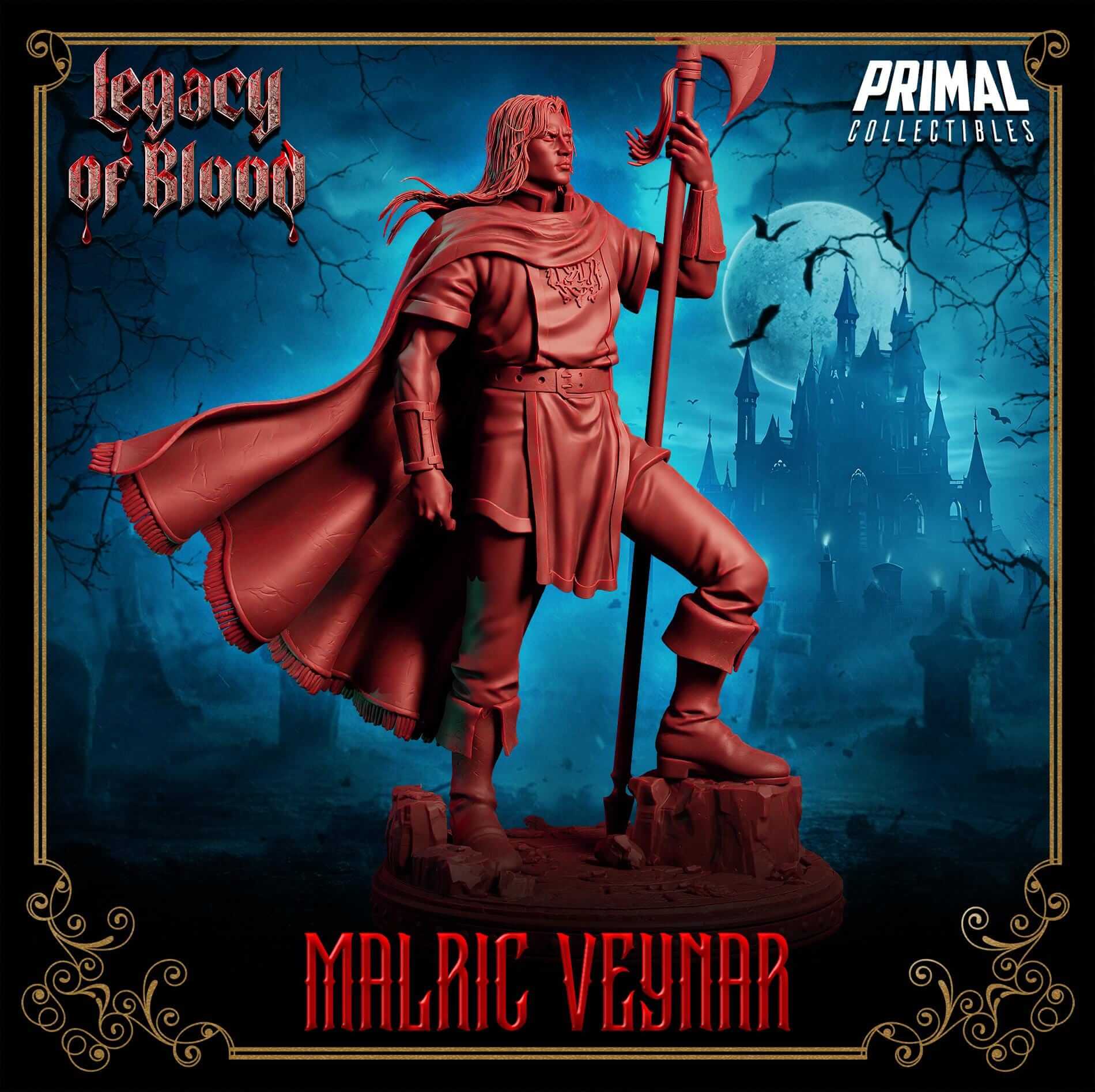 Malric Veynar Human - Legacy of Blood 3D Printed Resin RPG/Tabletop/Boardgames Miniature Primal Collectibles