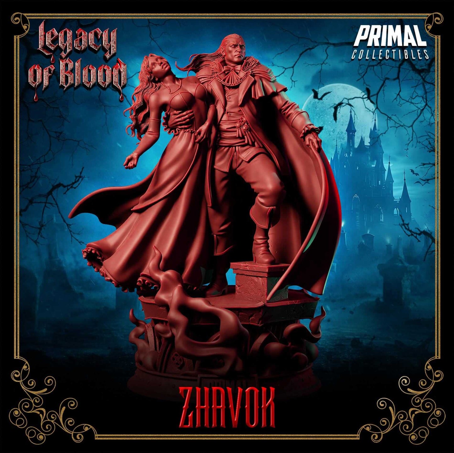 Zhavok Vampire Lord - Legacy of Blood 3D Printed Resin RPG/Tabletop/Boardgames Miniature Primal Collectibles