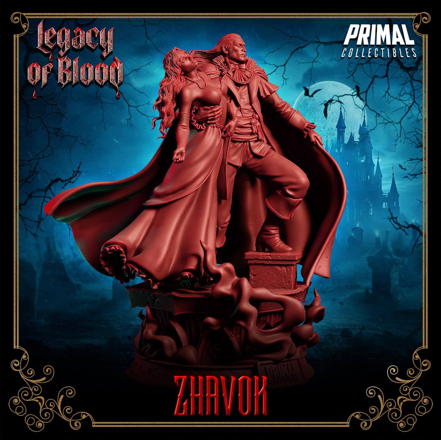 Zhavok Vampire Lord - Legacy of Blood 3D Printed Resin RPG/Tabletop/Boardgames Miniature Primal Collectibles