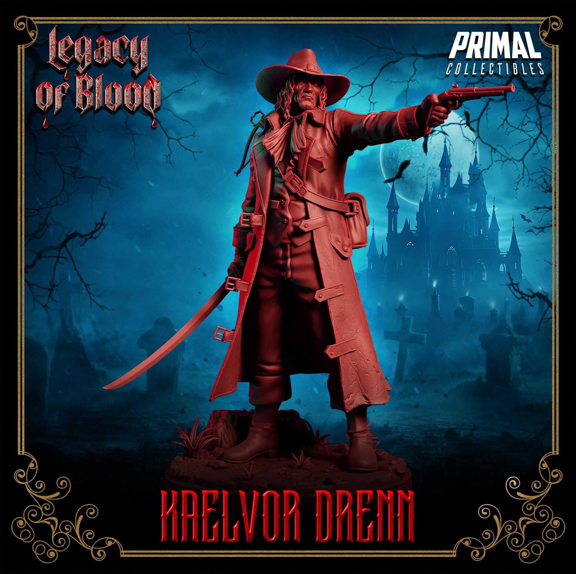 Kaelvor Dreen Hunter - Legacy of Blood 3D Printed Resin RPG/Tabletop/Boardgames Miniature Primal Collectibles