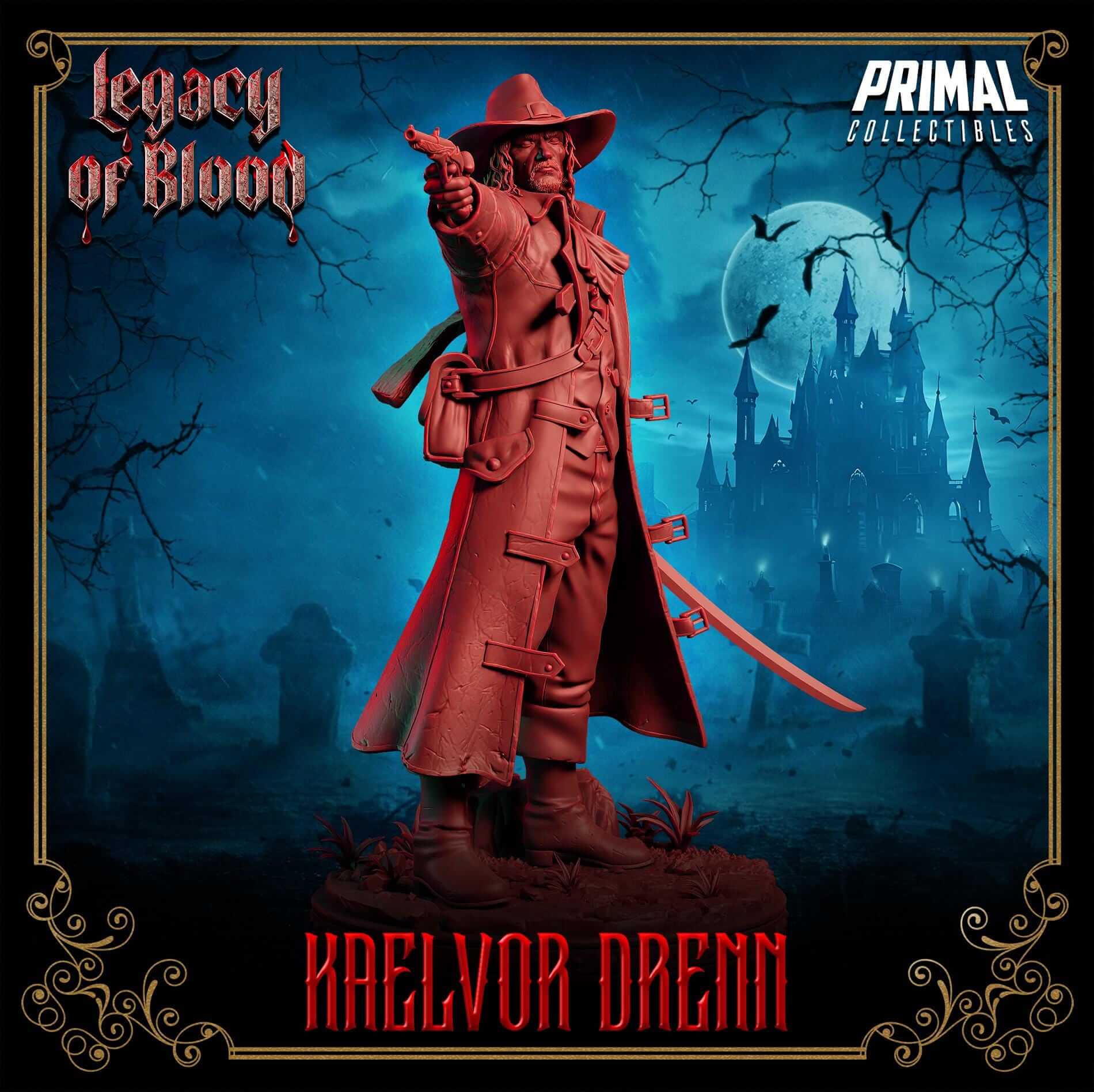 Kaelvor Dreen Hunter - Legacy of Blood 3D Printed Resin RPG/Tabletop/Boardgames Miniature Primal Collectibles