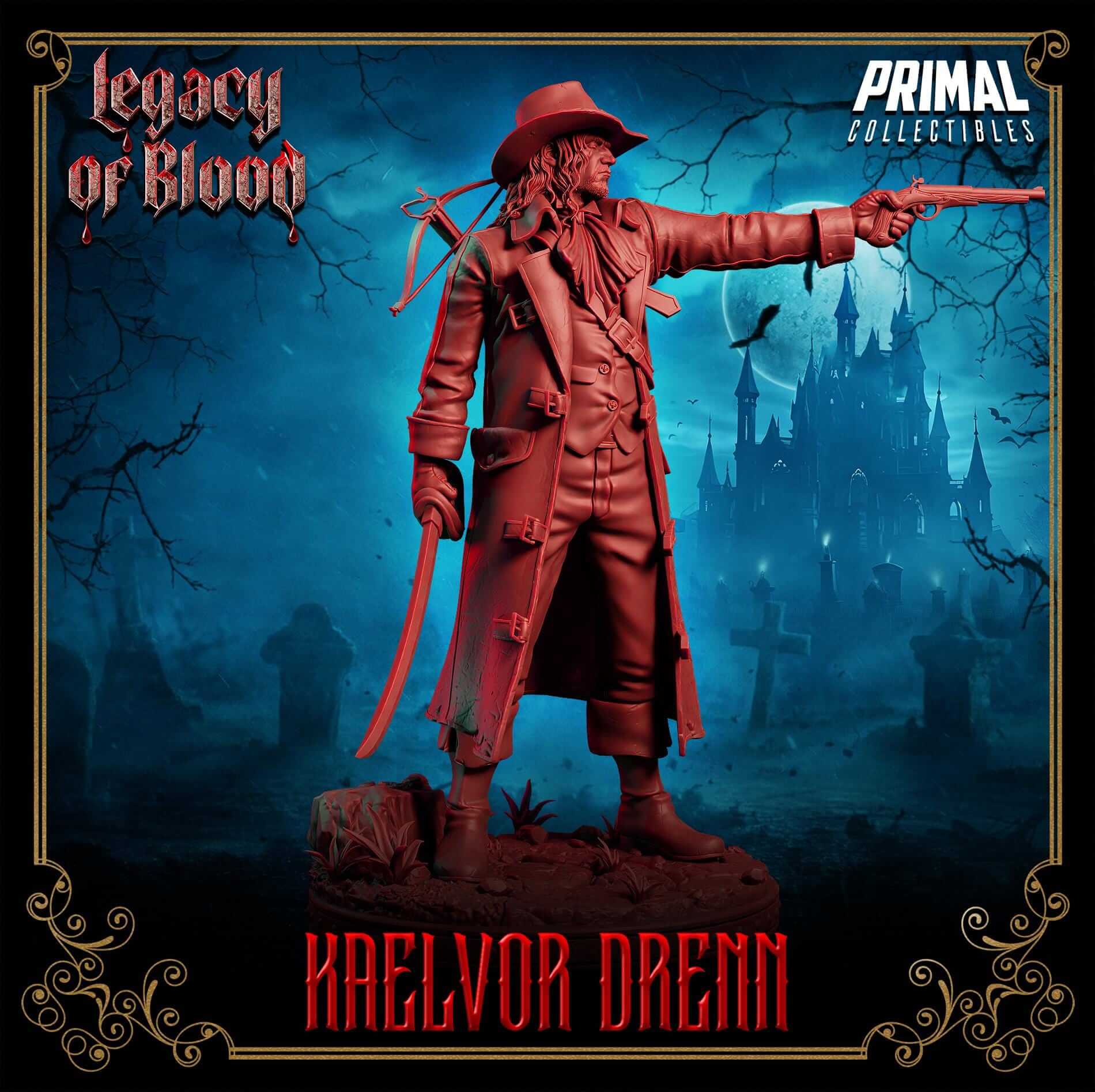 Kaelvor Dreen Hunter - Legacy of Blood 3D Printed Resin RPG/Tabletop/Boardgames Miniature Primal Collectibles