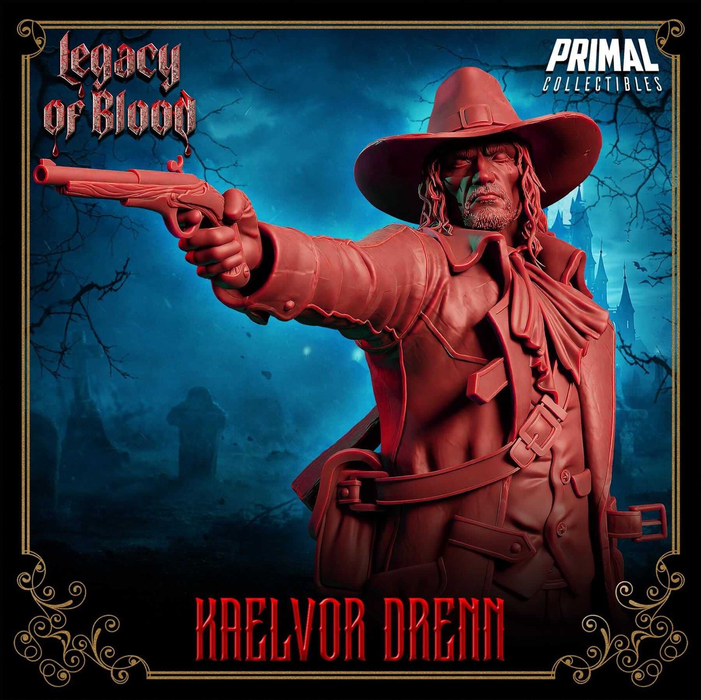 Kaelvor Dreen Hunter - Legacy of Blood 3D Printed Resin RPG/Tabletop/Boardgames Miniature Primal Collectibles