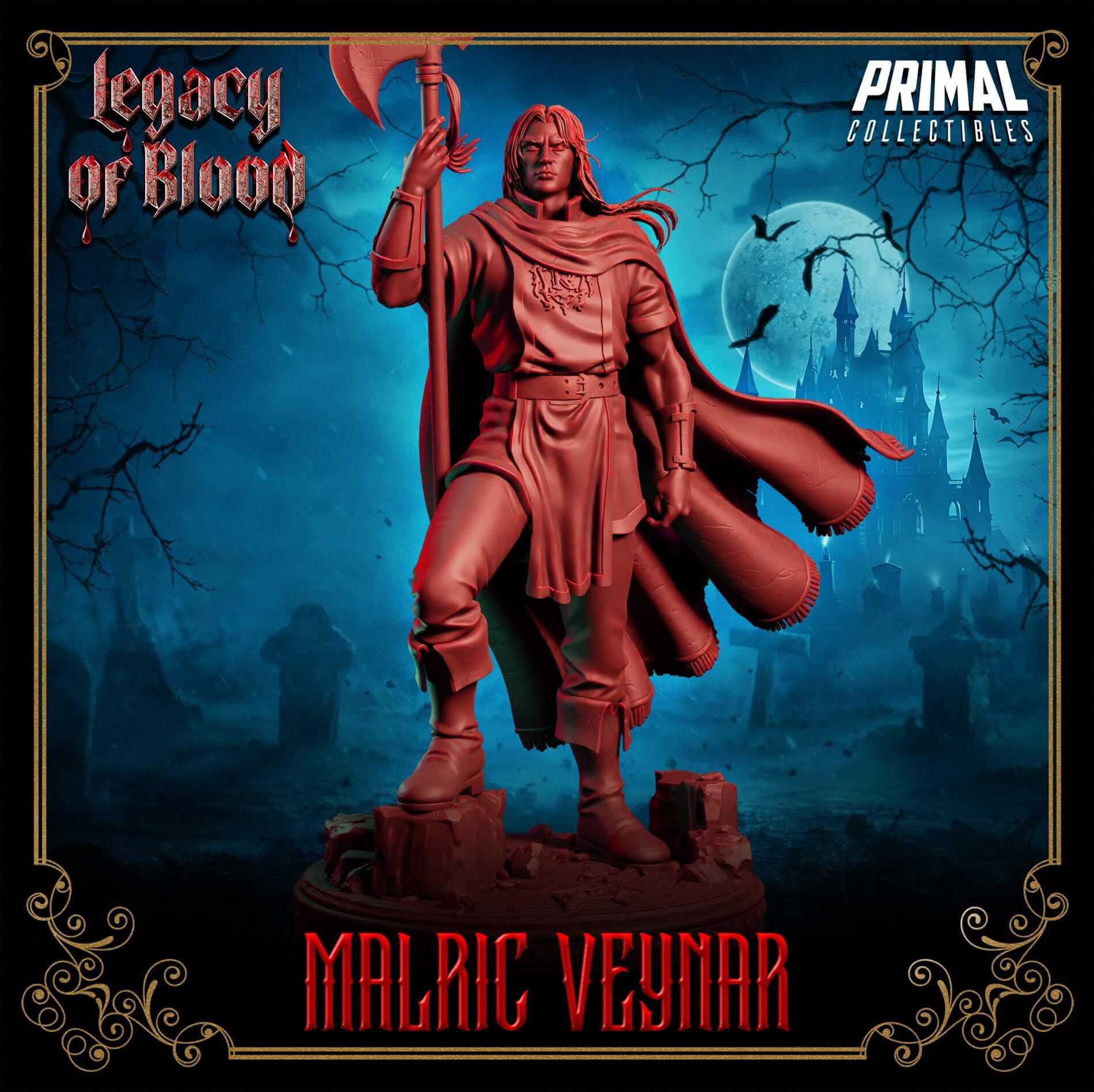 Malric Veynar Human - Legacy of Blood 3D Printed Resin RPG/Tabletop/Boardgames Miniature Primal Collectibles