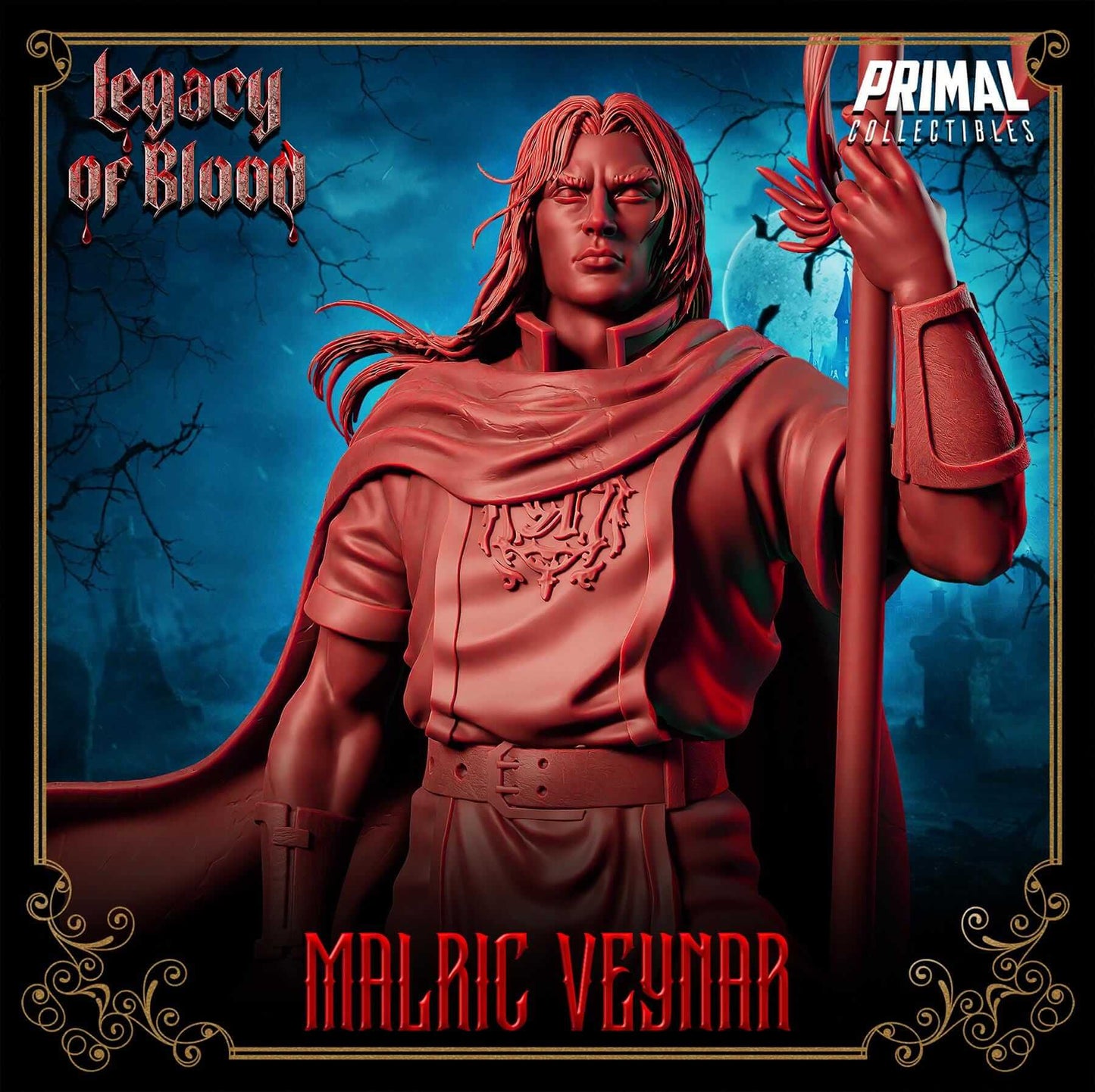 Malric Veynar Human - Legacy of Blood 3D Printed Resin RPG/Tabletop/Boardgames Miniature Primal Collectibles