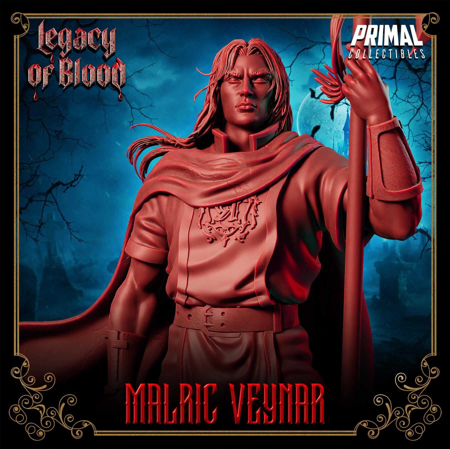 Malric Veynar Human - Legacy of Blood 3D Printed Resin RPG/Tabletop/Boardgames Miniature Primal Collectibles