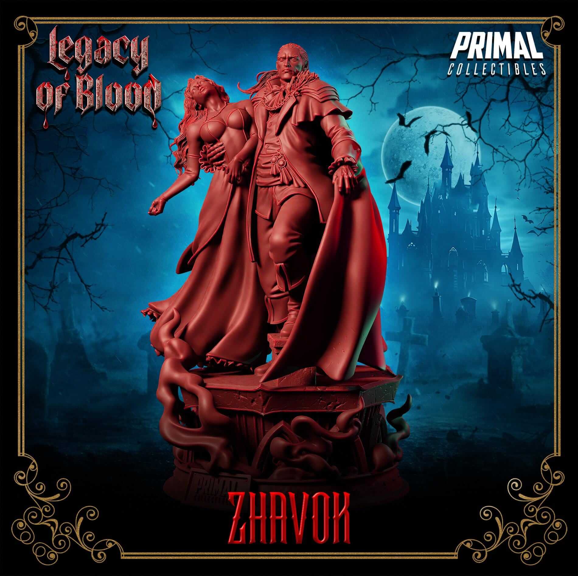 Zhavok Vampire Lord - Legacy of Blood 3D Printed Resin RPG/Tabletop/Boardgames Miniature Primal Collectibles