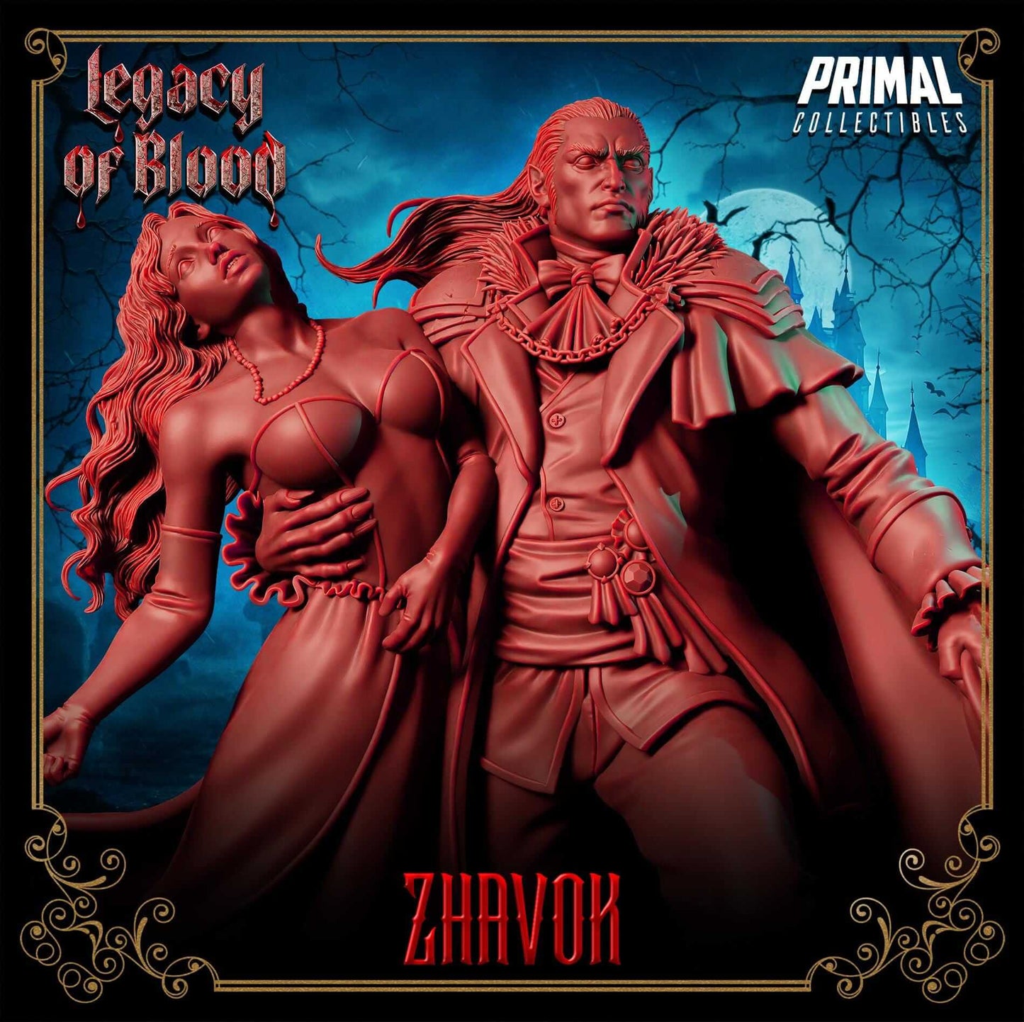 Zhavok Vampire Lord - Legacy of Blood 3D Printed Resin RPG/Tabletop/Boardgames Miniature Primal Collectibles