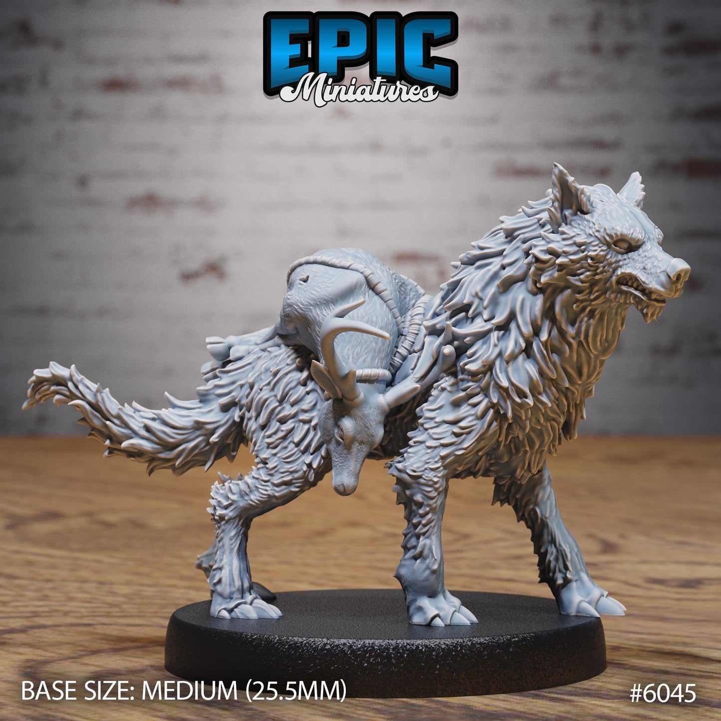 3D Resin Miniature Wolf Spirit Huntress - D&D Epic Miniatures