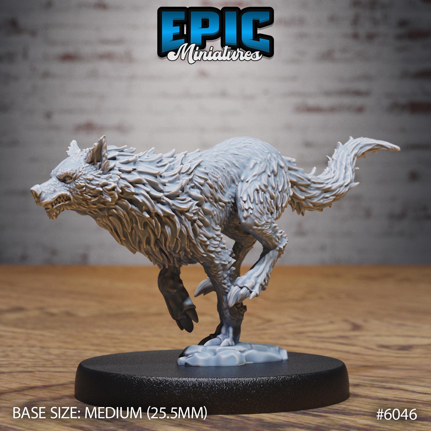 3D Resin Miniature Wolf Spirit Huntress - D&D Epic Miniatures