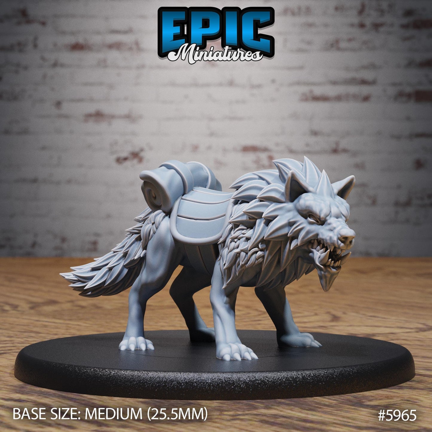 3D Resin Miniature Snow Orc Warg Rider - D&D Epic Miniatures